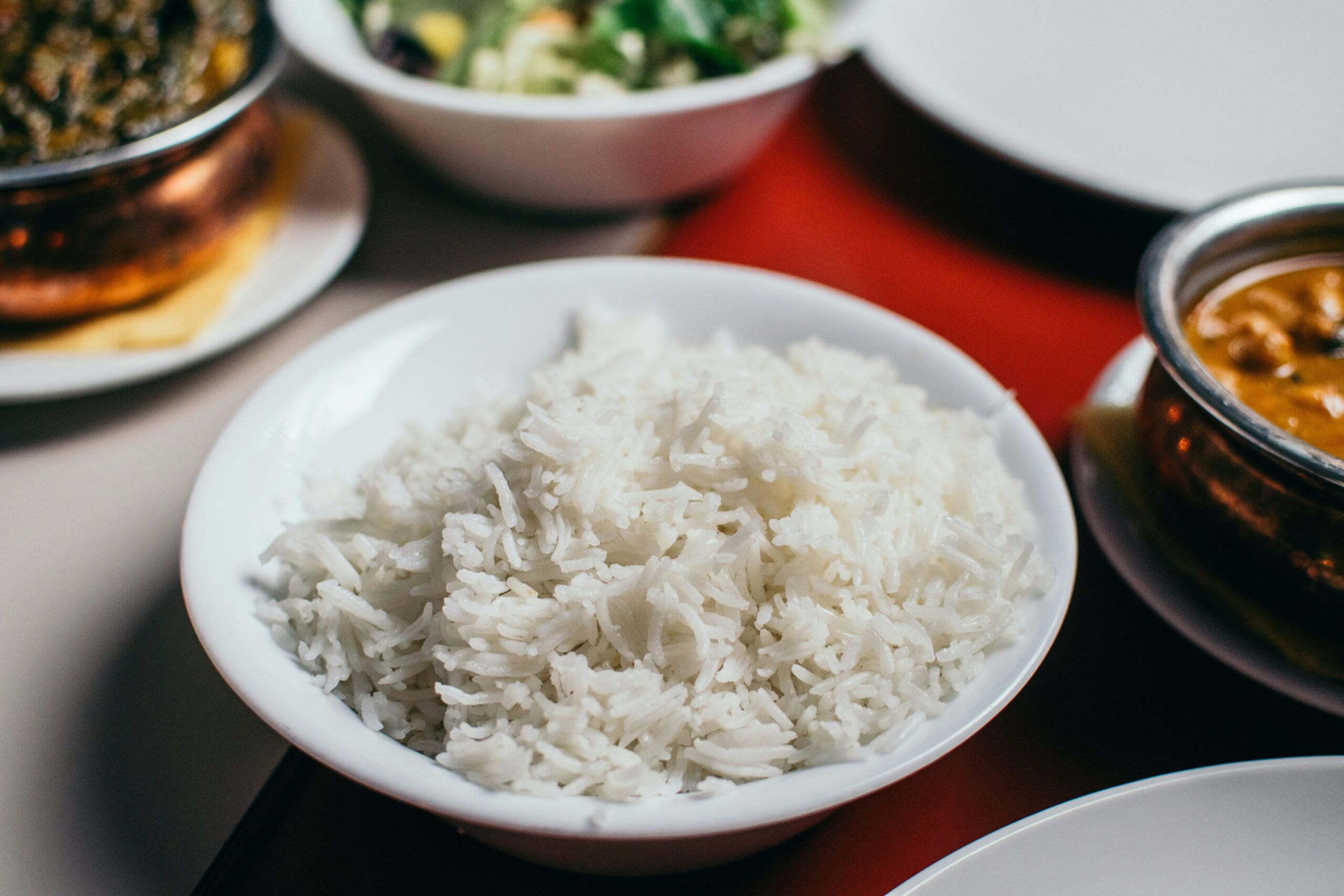A bowl of cooked plain (white) rice